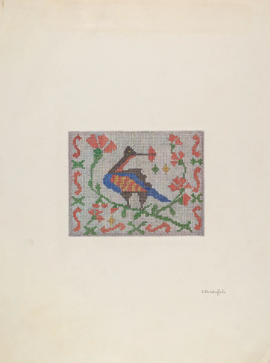 Beaded Purse by Cornelius Christoffels, index of american design, 1938