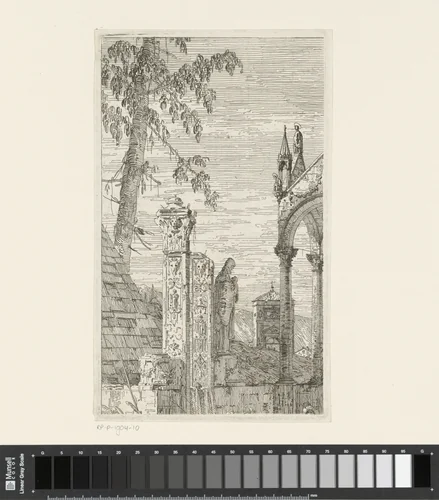 Graftombe van een bisschop by Canaletto, print, 1707-1768