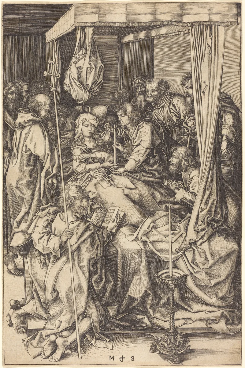 Death of the Virgin by Martin Schongauer, print, 1470-1475