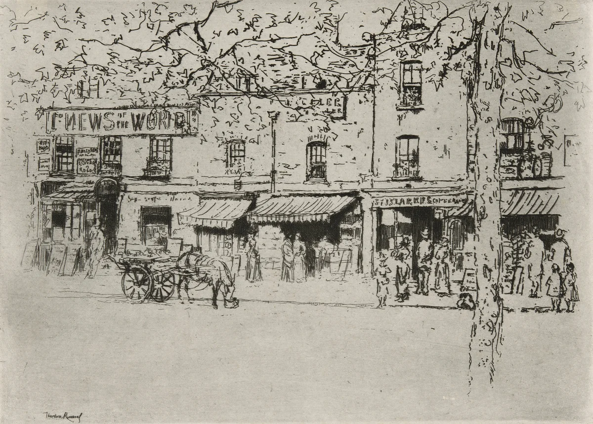 The Street, Chelsea Embankment by Theodore Roussel, print, 1888-1889