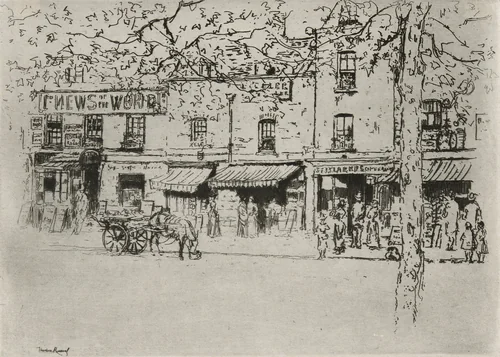The Street, Chelsea Embankment by Theodore Roussel, print, 1888-1889