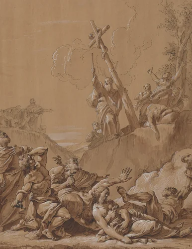 Moses and the Brazen Serpent by Francesco Fontebasso, drawing, 1700-1799