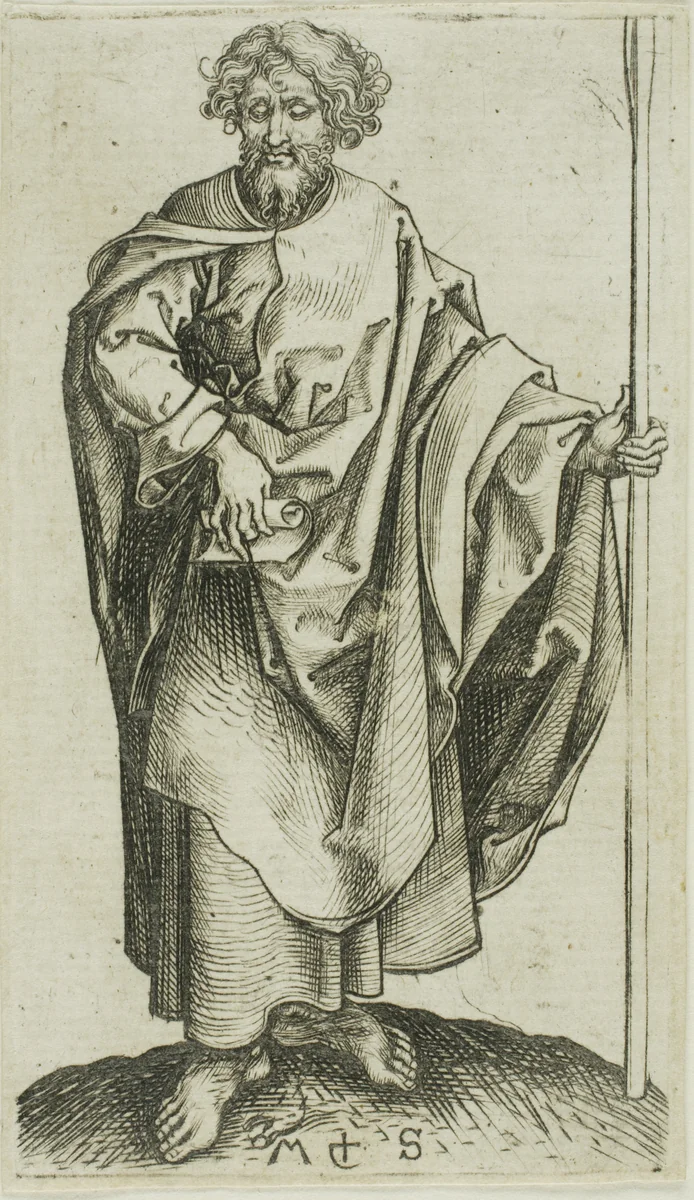St. Thomas, from Apostles by Martin Schongauer, print, 1450-1491