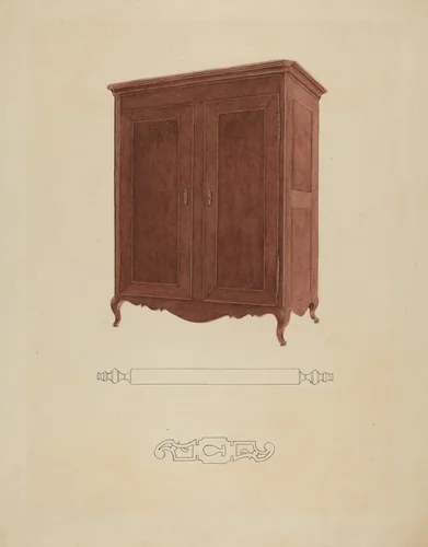 Wooden Armoire by Adele Brooks, index of american design, 1941