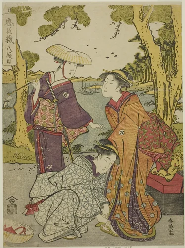 Act Eight: The Bridal Journey from the play Chushingura (Treasury of the Forty-seven Loyal Retainers) by Katsukawa Shun'ei (勝川春英), print, 1790-1794