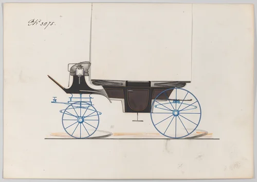 Design for Landau, No. 3075 by Brewster & Co., drawing, 1874