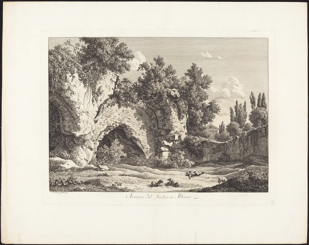 Avanzo del Teatro a Albano by Johann Christian Reinhart, portfolio, 1761-1847