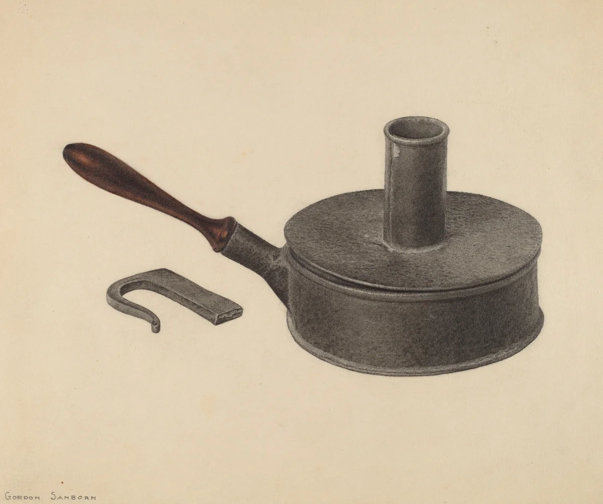 Tinder Box Candlestick and Strike by Gordon Sanborn, index of american design, 1939