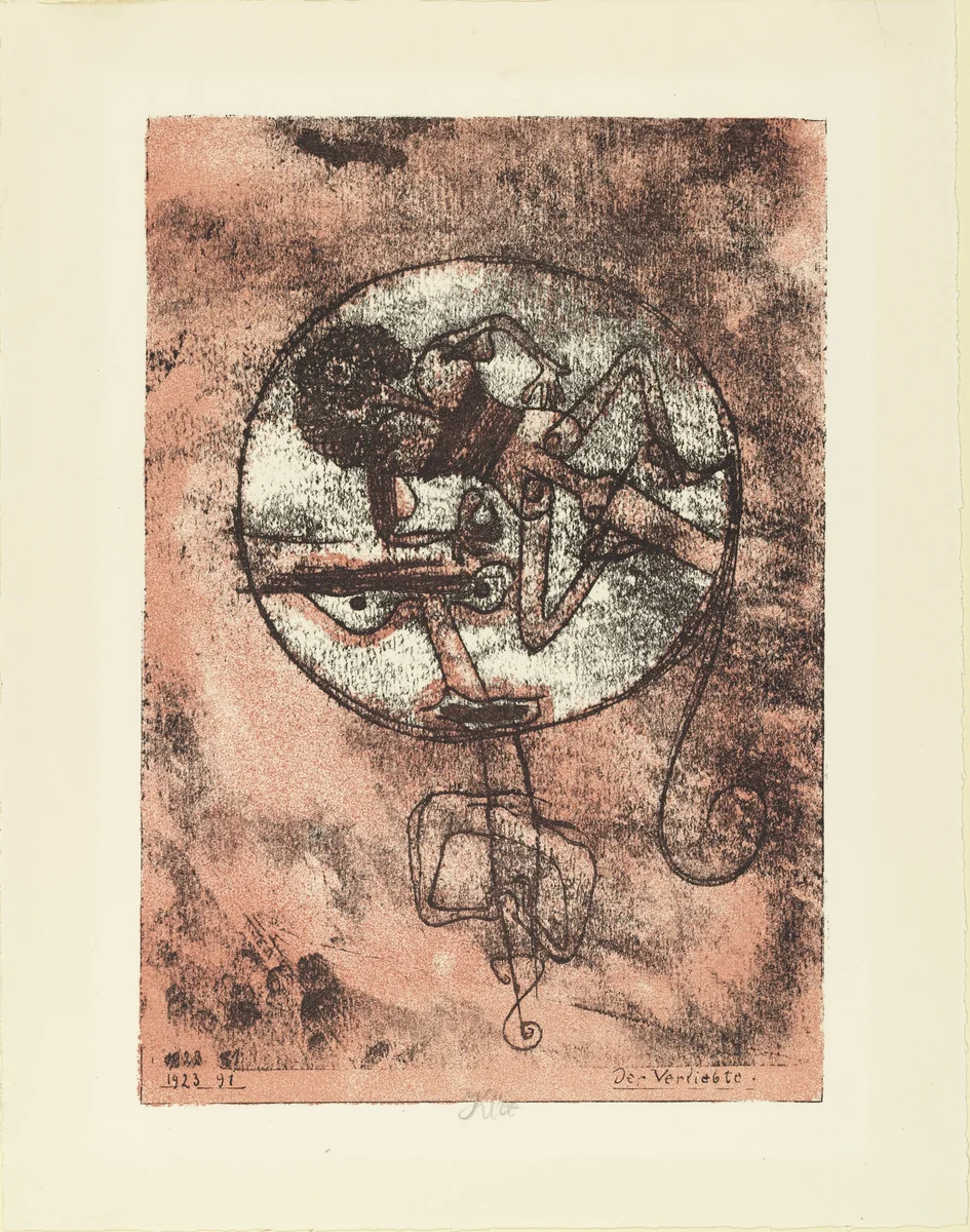 The One in Love (Der Verliebte) from Masters' Portfolio of the Staatliches Bauhaus (Meistermappe des Staatlichen Bauhauses) by Paul Klee, print, 1923