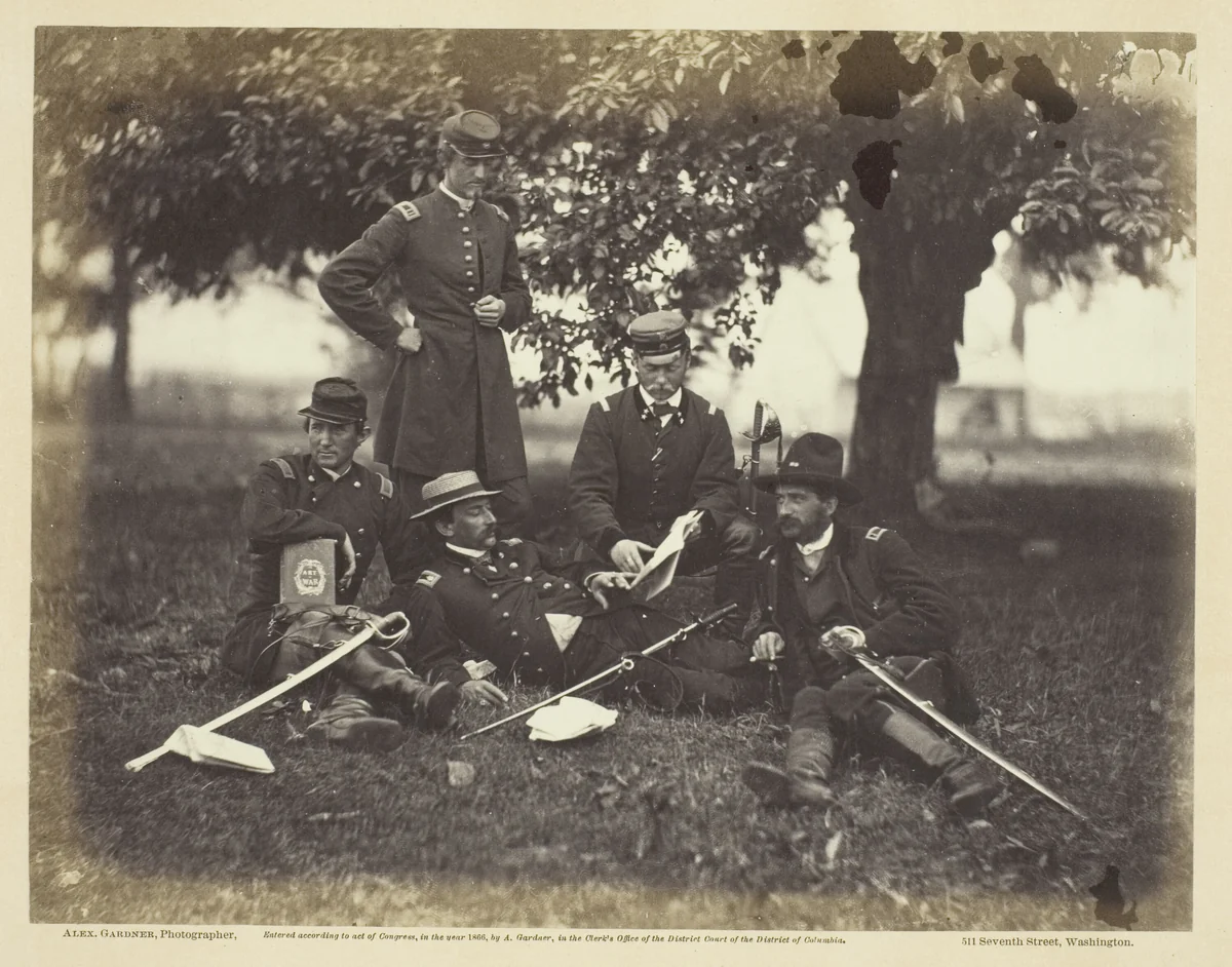 Studying the Art of War by Alexander Gardner, photograph, 1863