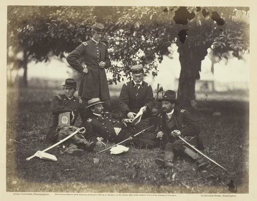 Studying the Art of War by Alexander Gardner, photograph, 1863