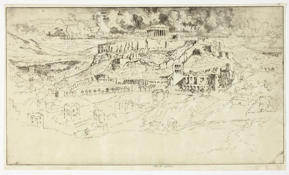 Athens from the Tomb of Philopotes by Joseph Pennell, print, 1913