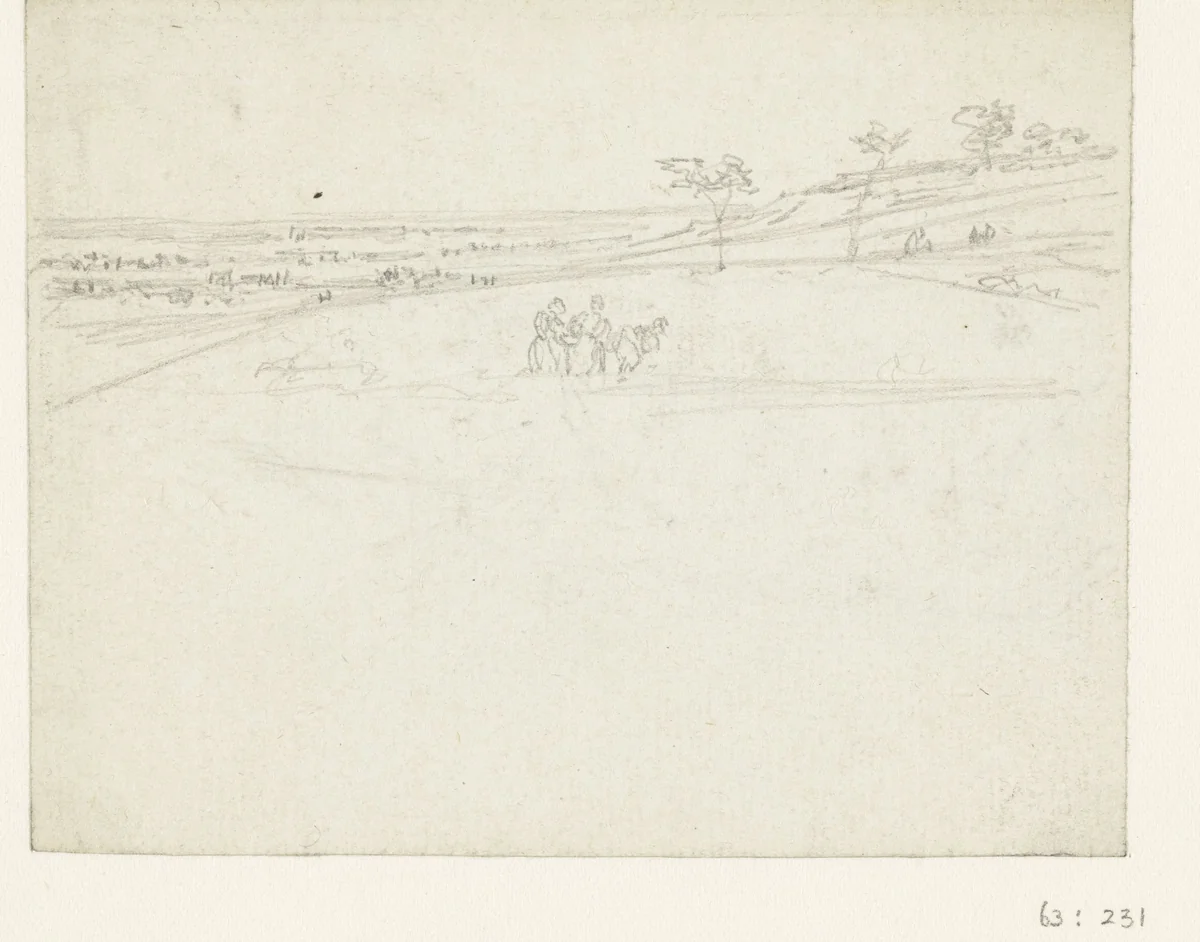 Enige vrouwen bezig op het veld by Georges Michel, drawing, 1773-1843
