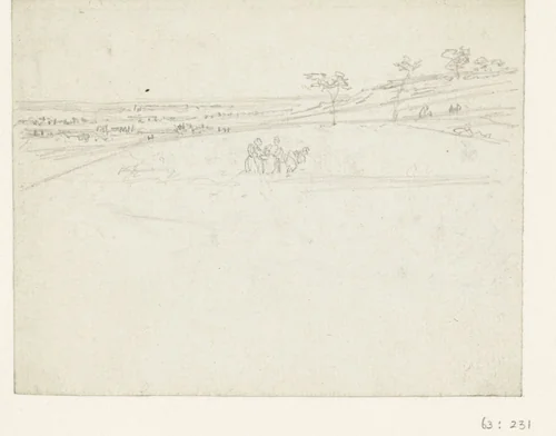 Enige vrouwen bezig op het veld by Georges Michel, drawing, 1773-1843