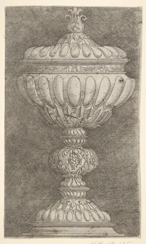 Covered Goblet with Grapes on the Stem by Albrecht Altdorfer, print, 1500-1538