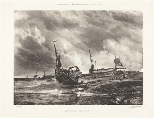 Marée Basse (Low Tide) by Eugène Isabey, print, 1831