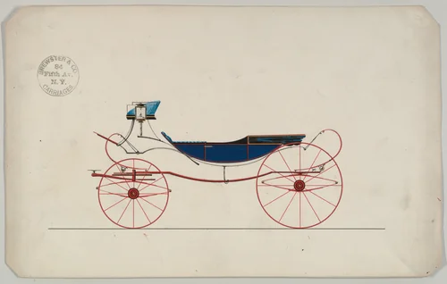 Caleche (unnumbered) by Brewster & Co., drawing, 1850-1870