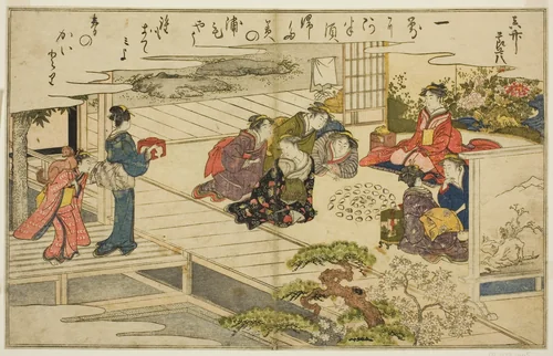Shell-Matching Game, from the illustrated book "Gifts from the Ebb Tide (Shiohi no tsuto)" by Kitagawa Utamaro (喜多川歌麿), print, 1789