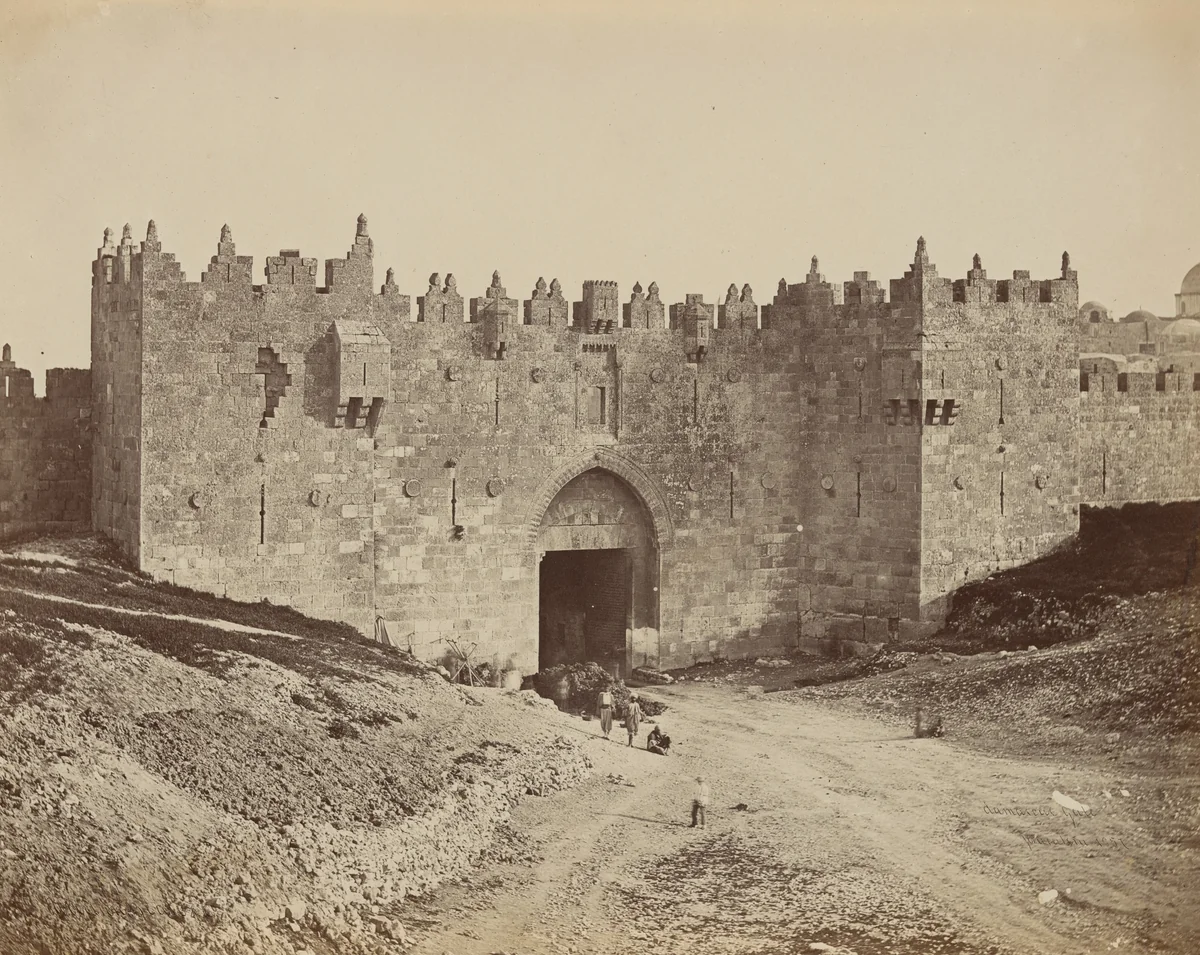 Damascus Gate, Jerusalem by James Robertson; Felice Beato; Antonio Beato, photograph, 1857