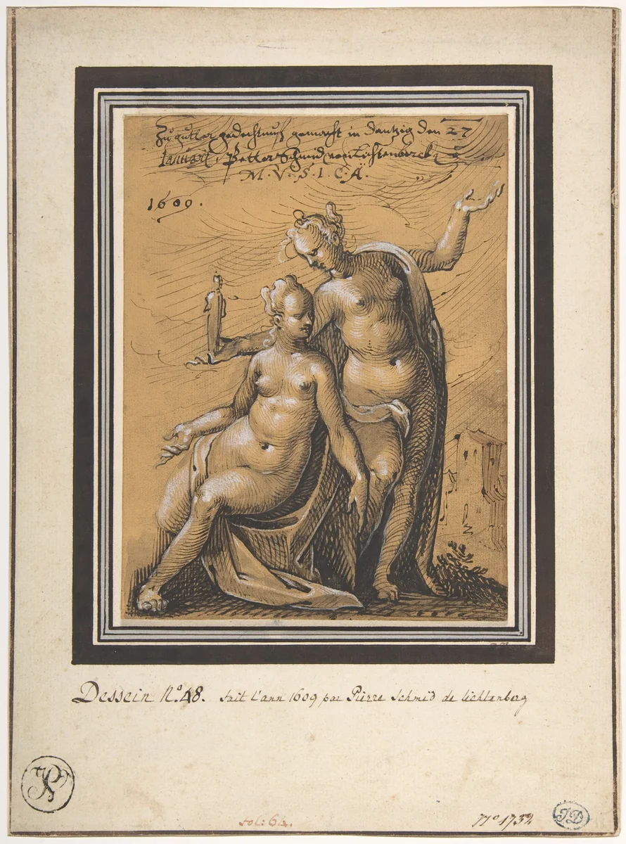 Allegory of Art by Peter Schmidt, drawing, 1609