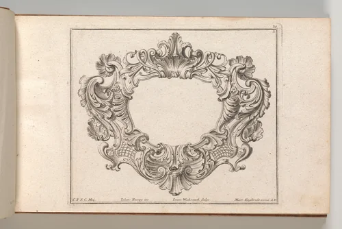 Design for a Cartouche, Plate 3 from 'Neü inventierte sehr dienstiche Schilde oder Cartouches' by Jeremias Wachsmuth, book, 1750-1756