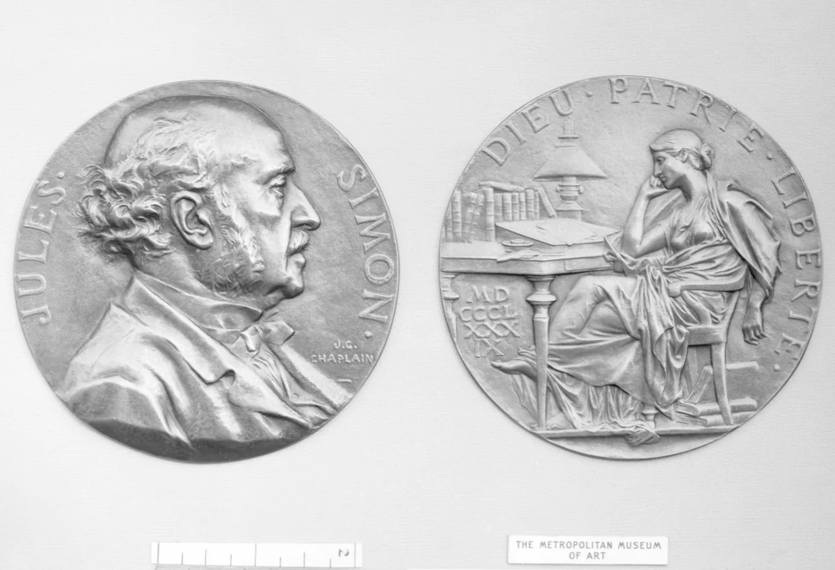 In Honor of Jules Simon (French, 1814-1896) by Jules-Clément Chaplain, metalwork, 1889