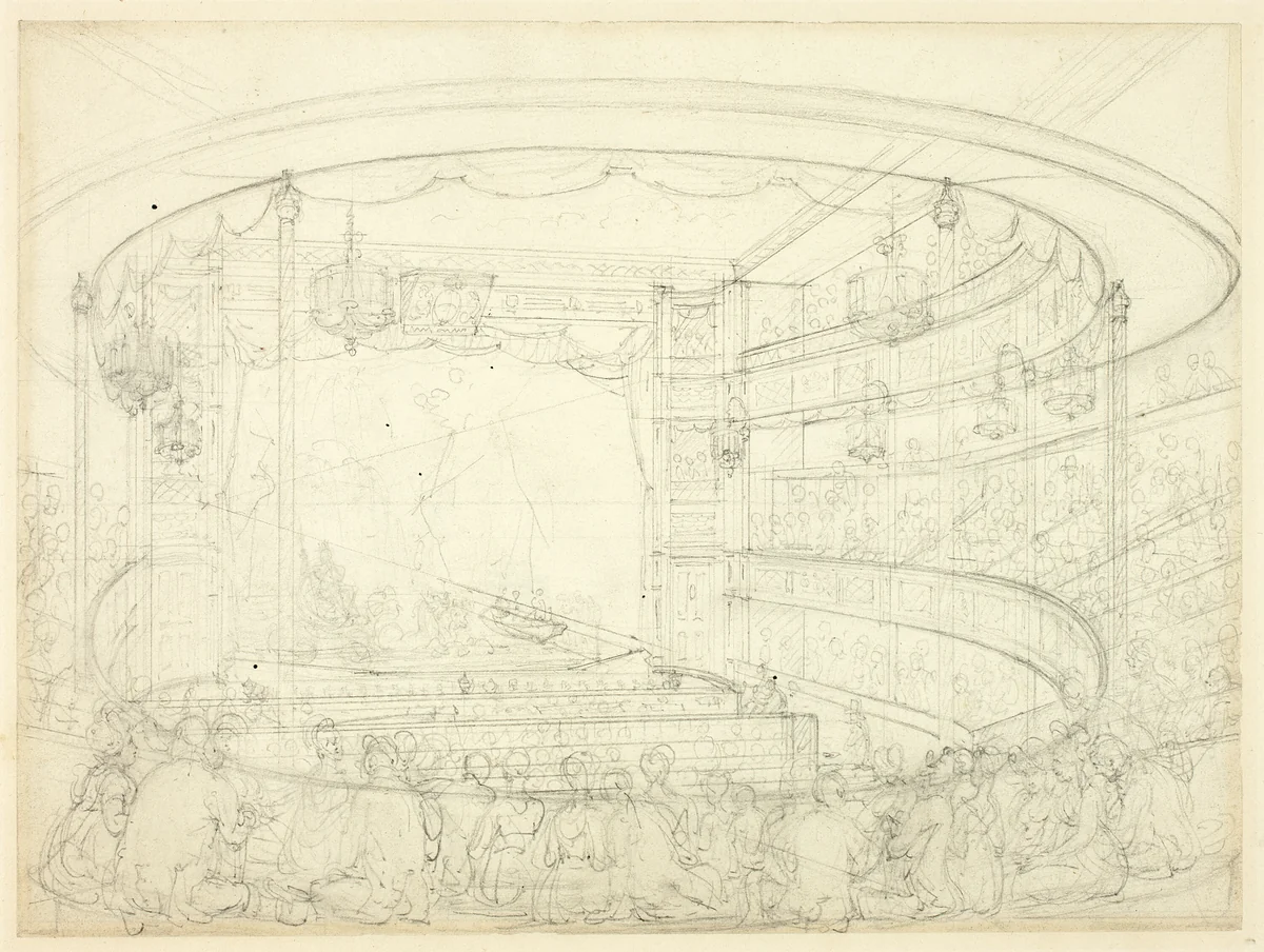 Study for Sadlers Wells Theater by Augustus Charles Pugin
Thomas Rowlandson, drawing, 1807-1809
