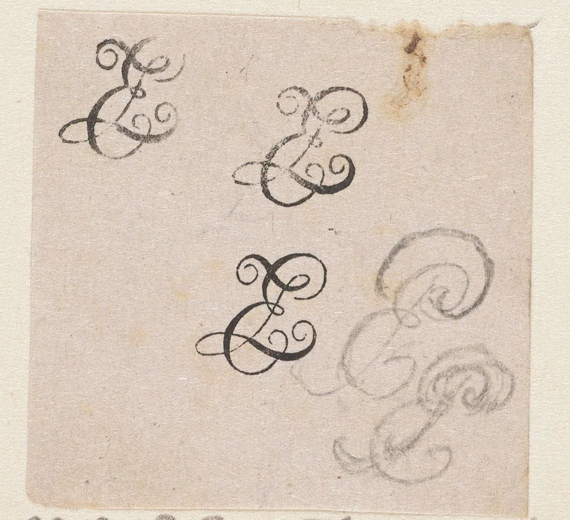 Vignet met drie dezelfde monogrammen by Isaac Weissenbruch, print, 1836-1912