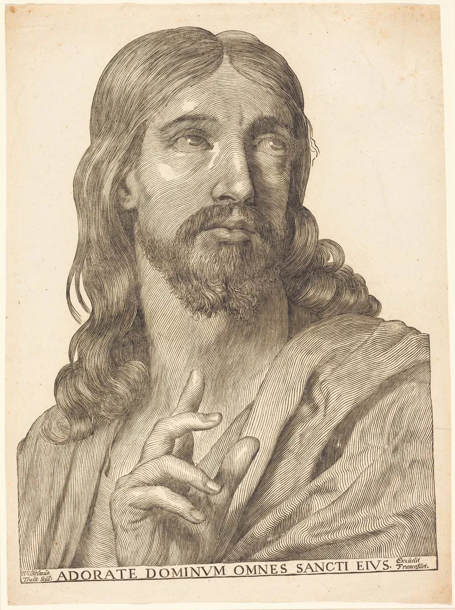 Christ in Half-Length by Wilhelm Traut; Claude Mellan, print, 1652-1662