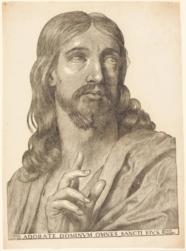 Christ in Half-Length by Wilhelm Traut; Claude Mellan, print, 1652-1662