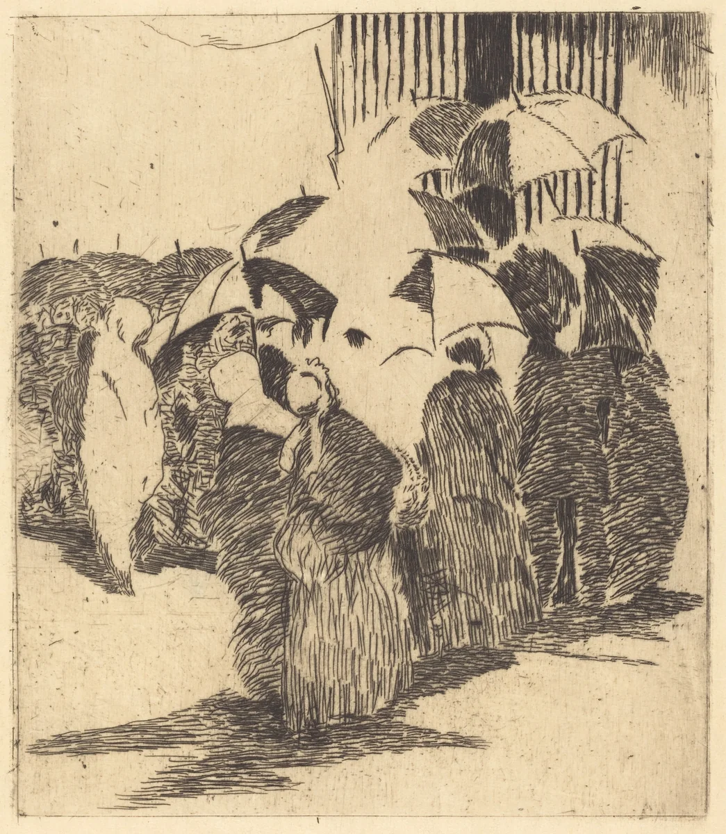 Line in Front of the Butcher Shop (Queue devant la boucherie) by Edouard Manet, print, 1870