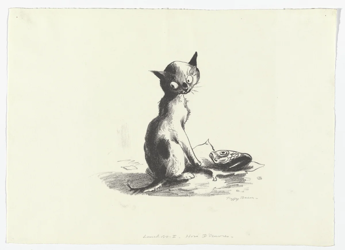 Lunch No. 1 - Hors D'Oeuvres by Peggy Bacon, print, 1928