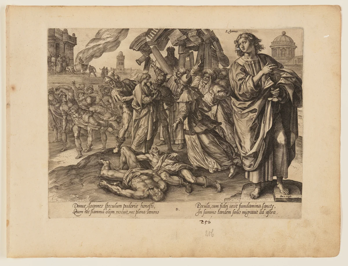 The Martyrdom of St John, from The Martyrdom of Christ and the Apostles by Hendrick Goltzius, print, 1573-1583