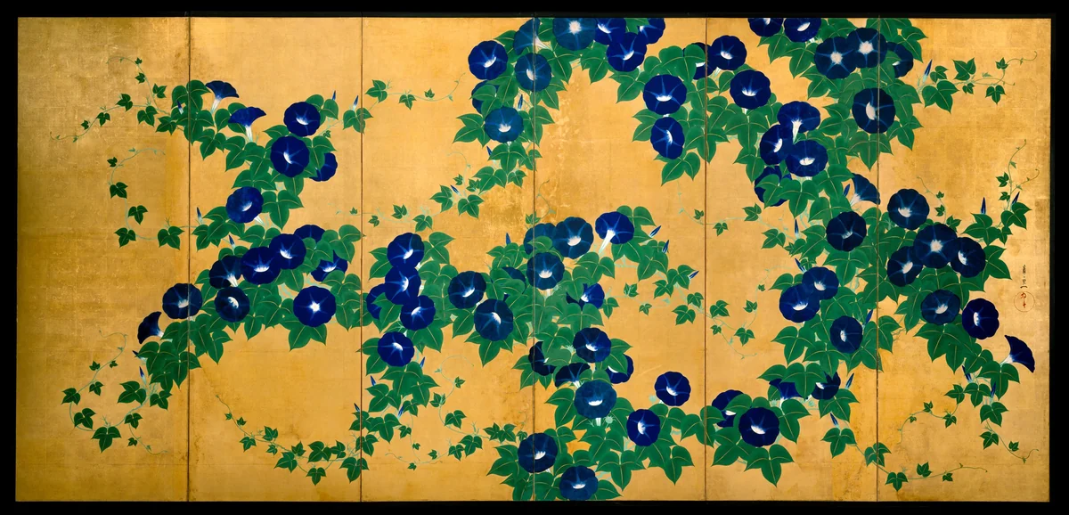 Morning Glories by Suzuki Kiitsu (鈴木基一), painting, 1800-1833