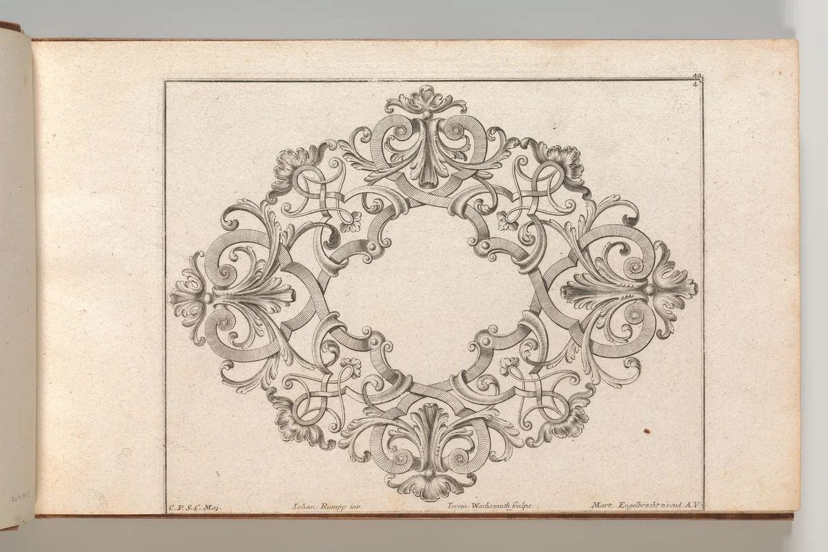 Design for a Cartouche, Plate 4 from 'Neü inventierte sehr dienstiche Schilde oder Cartouches' by Jeremias Wachsmuth, book, 1745-1755
