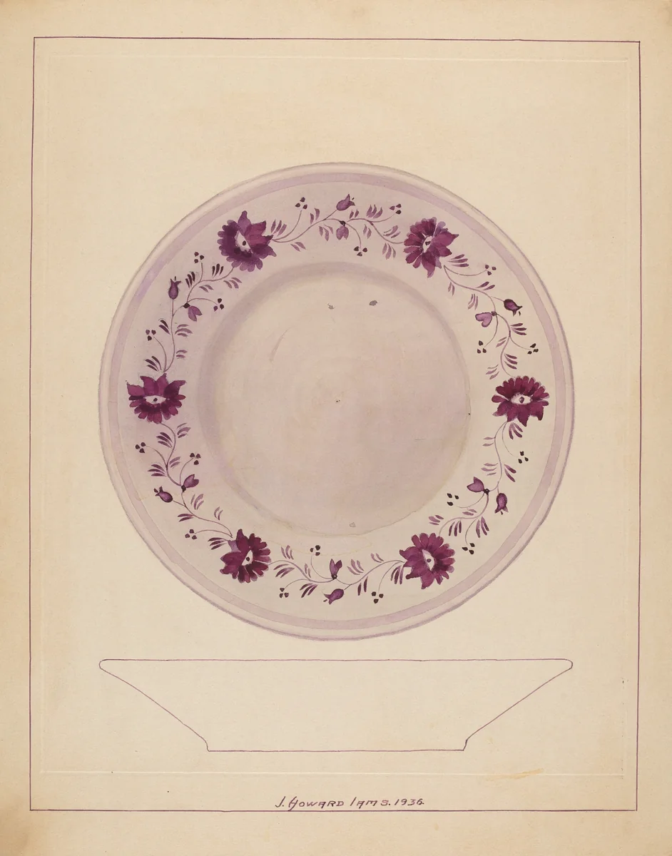 Plate by J. Howard Iams, index of american design, 1936