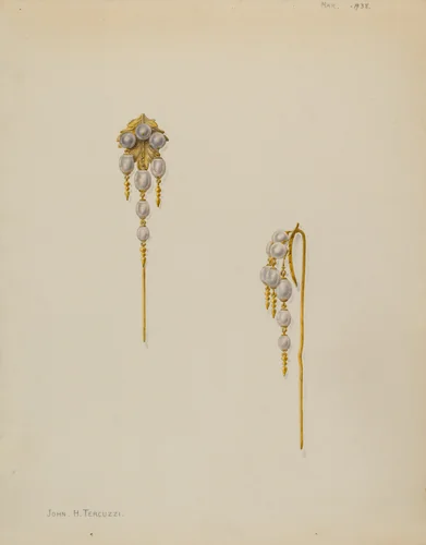 Cap or Bonnet Pin by John H. Tercuzzi, index of american design, 1938