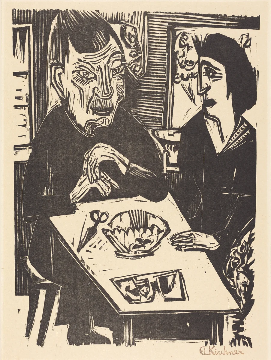 Old and Young Woman (Alte und jungere Frau) by Ernst Ludwig Kirchner, print, 1921