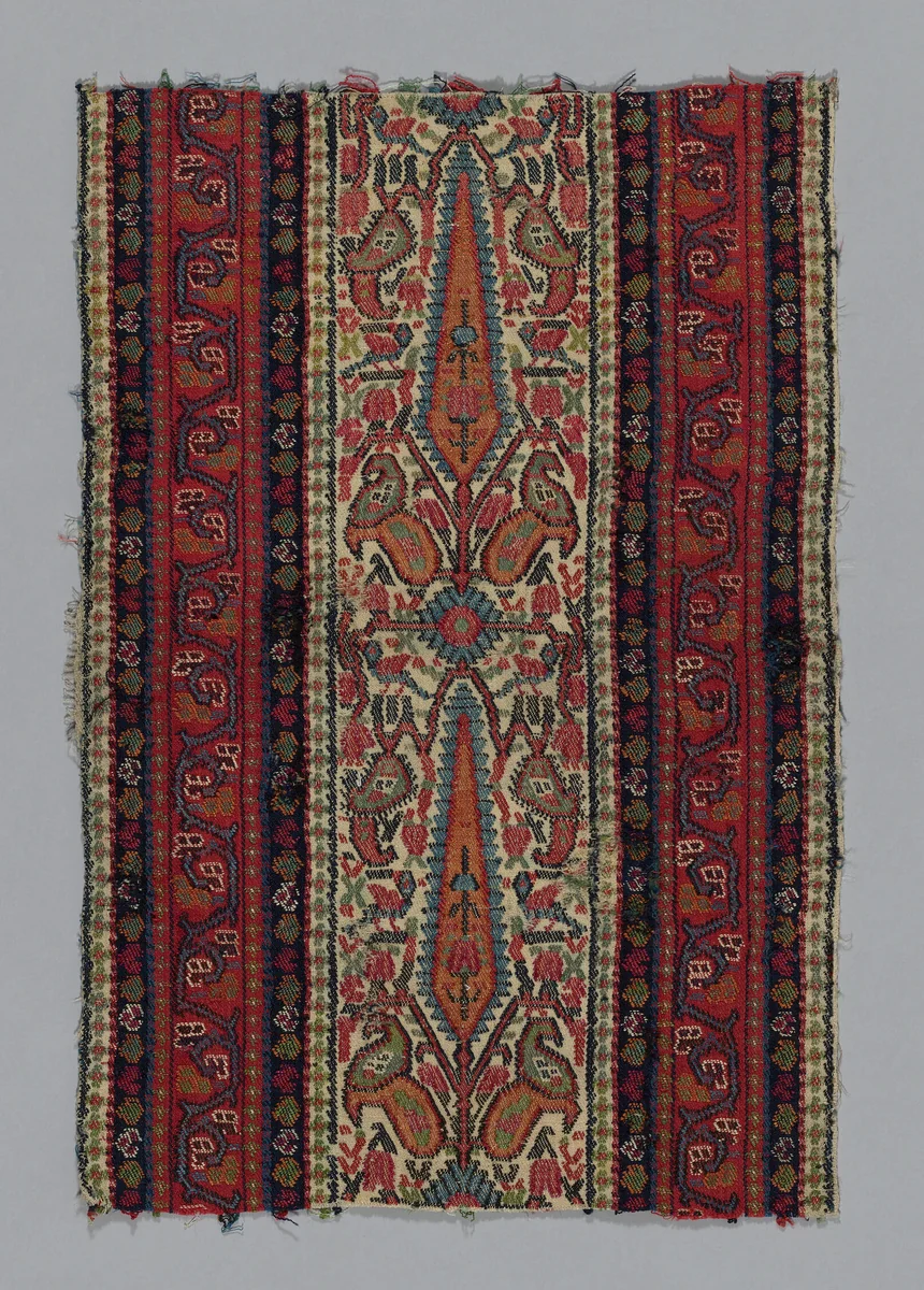 Fragment (From a shawl) by Iran, textile, 1801-1850