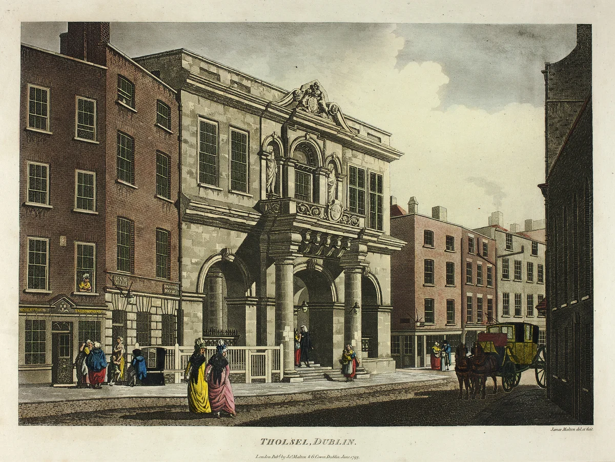 Tholsel, Dublin by James Malton, print, 1793