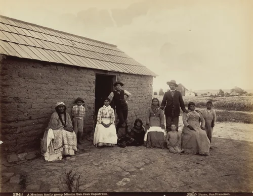 A Mexican Family Group, Mission San Juan Capistrano, California by Isaiah West Taber, photograph, 1880