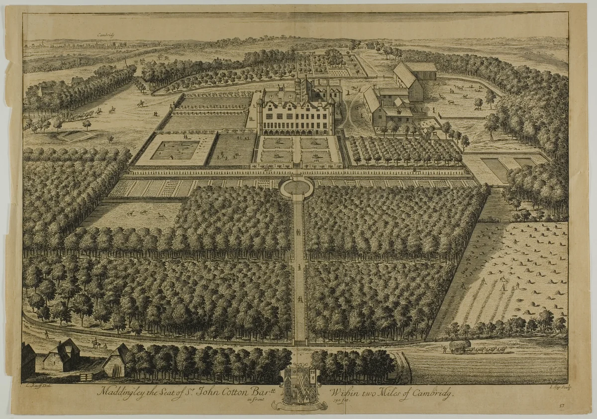 Maddingley, plate 57 from Britannia Illustrata by Jan Kip, print, 1707