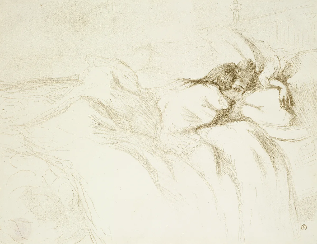 Woman in Bed—Waking, plate three from Elles by Henri de Toulouse-Lautrec, print, 1896