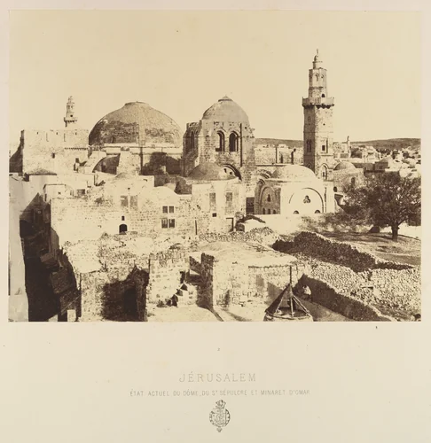 Jérusalem. État actuel du dôme, du St. Sépulcre et Minaret d'Omar by Louis de Clercq, photograph, 1860