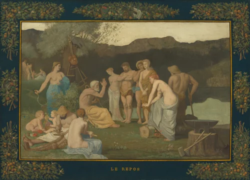 Rest by Pierre Puvis de Chavannes, painting, 1863