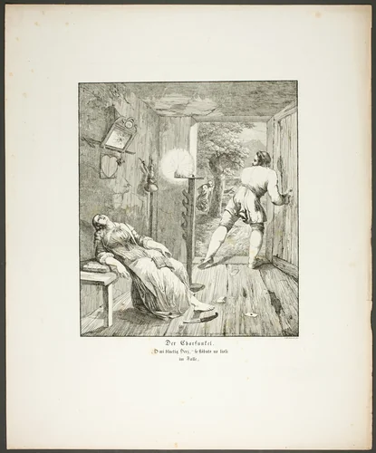 The Carbuncle (Der Karfunkel), plate three from the series Poems in the Dialect of the Upper Rhine Region (Zehn Blätter Zu Hebels Alemannischen Gedichten) by Sophie Reinhard, print, 1820