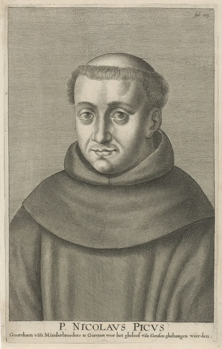 Portret van Nicolaus Picus by Adriaen Lommelin, print, 1630-1677