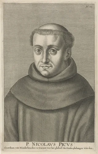 Portret van Nicolaus Picus by Adriaen Lommelin, print, 1630-1677