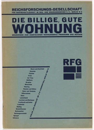 Brochure for The Inexpensive, Good Dwelling: Plans for Additional Housing (Die Billige, gute Wohnung: Grundrisse zum zusätzlichen Wohnungsbau) by Kurt Schwitters, design, 1930