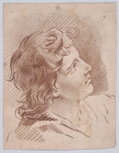 Head of a Young Man by Gilles Demarteau, print, 1737-1776